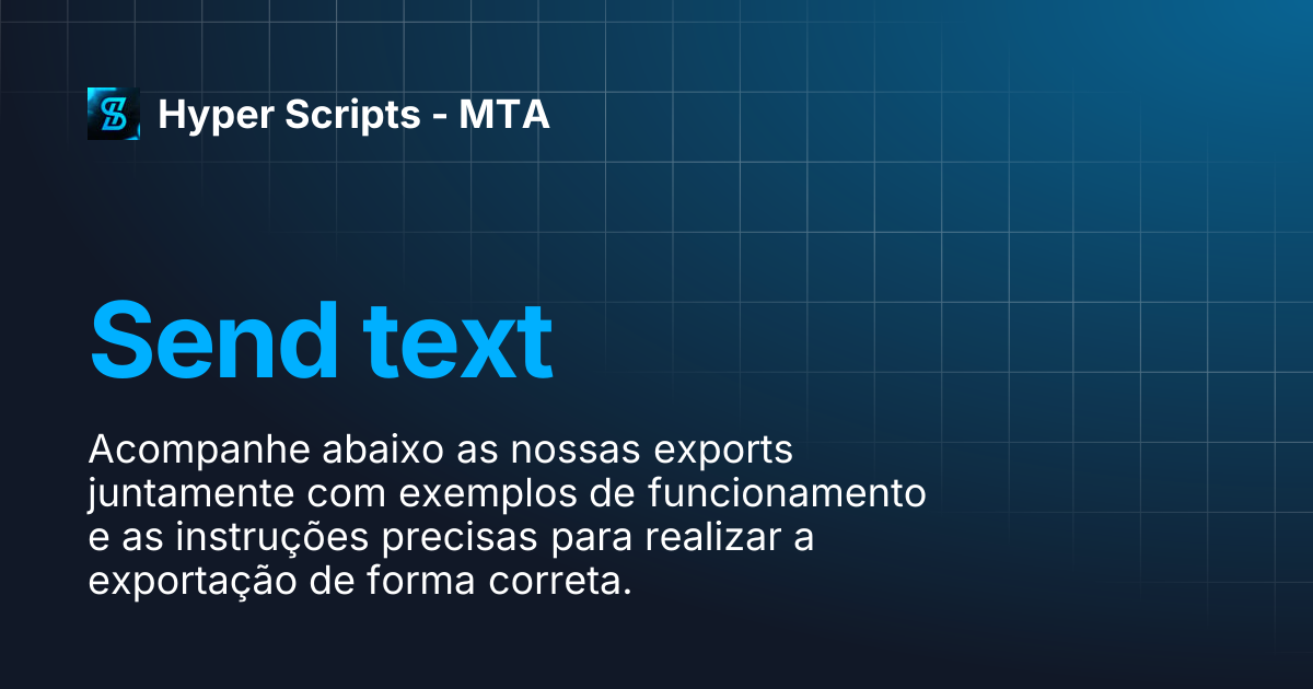 Send text | Hyper Scripts - MTA