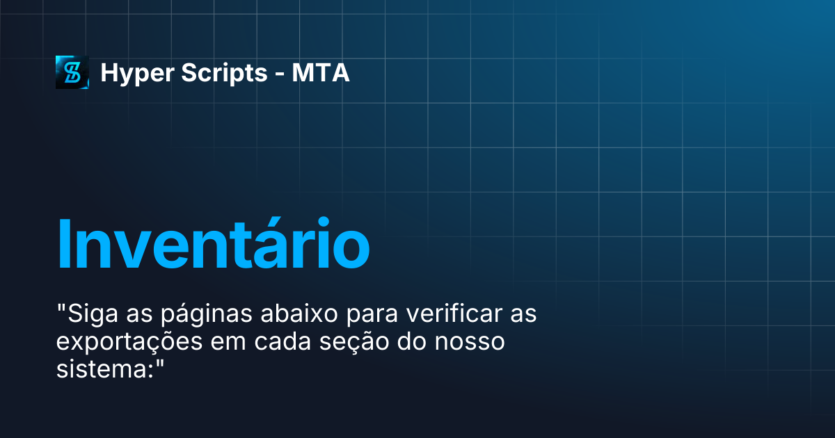 Inventário | Hyper Scripts - MTA